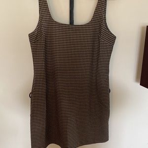 Banana Republic Plaid Sleeveless Mini Dress Size 10 Brown